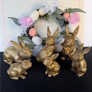 Target Bullseye Easter Gold Resin Bunny Set of 6